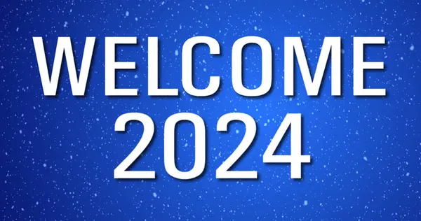 Добро Пожаловать 2024 Анимированные Элегантный Снегопад Фон Новое Начало Бесконечных — стоковое фото