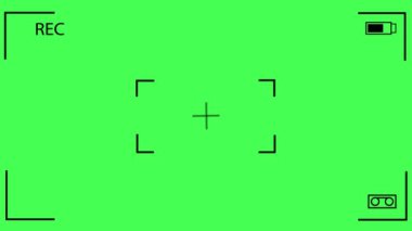 Kamera mobil kayıt ekranı kroma tuşuyla animasyonu örtüyor. DSLR cep telefonu görüntüleme animasyonu. 4K kameranın ekran arayüzünü kaydediyor. Kamera ekran kaydetme canlandırması yeşil ekranda