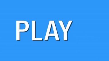 Siyah arka planda 4K klasik eski tarz oyun ikonu animasyonu. Multimedya televizyonu yüksek çözünürlüklü video oynatıcı sembolü. Yayın düğmesi gürültüsü bg.