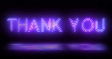 4K Neon tarzı modaya uygun. Şükran Günü için animasyon metni. Gösterişli bir stil. Minnettarlık mesajı için teşekkür ederim. UHD yüksek kaliteli reklam panosu varlığı imzala.