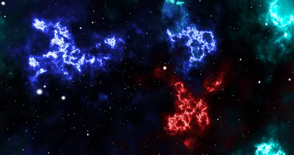 Dark 3d loop-able space background colorful space galaxy nebulas cloud passing with star moving, camera movement. Mysterious infinite nebula constellation cosmic universe bg alien imagination.