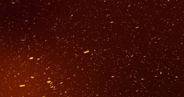 Sinematik ateş tozu partikül alevleri rastgele hareket ediyor. Parıldayan toz taneleri havada uçuşuyor, kaliteli arka plan animasyonu. Alevli ateş fraktal parçaları cehennem gibi hareket ediyor..