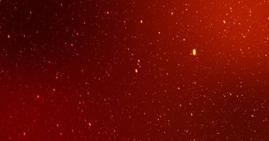 Sinematik ateş tozu partikül alevleri rastgele hareket ediyor. Parıldayan toz taneleri havada uçuşuyor, kaliteli arka plan animasyonu. Alevli ateş fraktal parçaları cehennem gibi hareket ediyor..