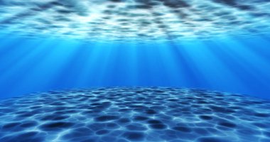 Gerçeküstü gerçeküstü su altı deniz altı hareketli su animasyonu. Suyun animasyonu, su altında hareket eden okyanus dalgalarının kamera yakınlaşmasıyla dönüyor. Güneş ışığı sükuneti şeffaf deniz suyu.