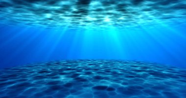 Gerçeküstü gerçeküstü su altı deniz altı hareketli su animasyonu. Suyun animasyonu, su altında hareket eden okyanus dalgalarının kamera yakınlaşmasıyla dönüyor. Güneş ışığı sükuneti şeffaf deniz suyu.