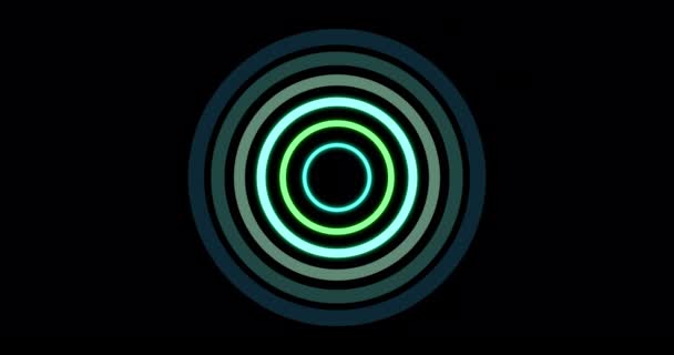 Colorata Spirale Surreale Cerchi Geometrici Animazione Grafica Scintillante Dello Spazio — Video Stock