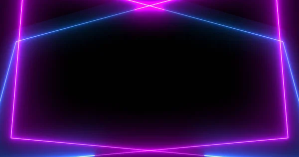 3d Rectangles moving background motion graphic in neon sign abstract colors. Retro style sign-board modern trendy glowing geometric pattern disco stripe minimal gradient backdrop.