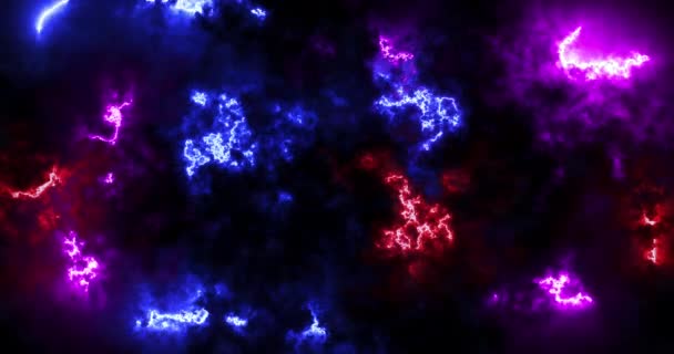 4K暗3D可循环的太空背景五彩斑斓的太空星系星云云带着恒星的移动 照相机的运动经过 神秘的无限星云星座宇宙中充满了异形的想象 — 图库视频影像