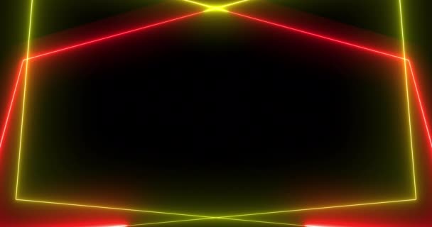 Rektanglar Rörlig Bakgrund Rörelse Grafik Neon Tecken Abstrakta Färger Retro — Stockvideo