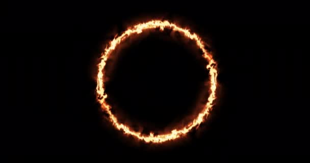 Fiery Ray Generated Circle Frame Sparks Flares Background Fire Moving — Stock Video