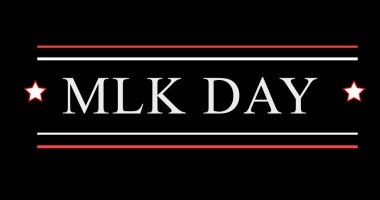 Martin Luther King Day, MLK Day arkaplan pankartı. Martin Luther King Jr. 'ın ABD FLAG' lı anma günü posteri. Medeni haklar, eşitlik ve sosyal adalet kavramı. 15 Ocak.