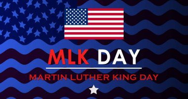 Martin Luther King Jr. Günü, MLK Günü Amerikan bayrağında sivil hakları kutluyor. Birleşme ve Eşitlik Günü ABD vatansever Afrika bayrağının ulusal bayrağıyla BG