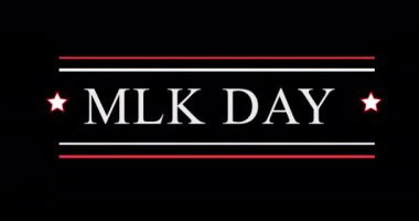 4K Martin Luther King Day, MLK Day arka plan animasyonu. Martin Luther King Jr., USA FLAG ile anma töreni hareketi grafiği. Medeni haklar, eşitlik ve sosyal adalet kavramı. 15 Ocak.