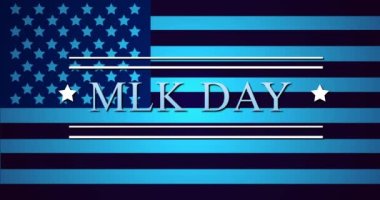 Martin Luther King Jr. Day, MLK Day 4K ile ABD pankartıyla vatandaşlık haklarını kutluyor. Birleşme ve Eşitlik Günü ABD vatansever Afrika etkinliğinin ulusal bayrağıyla BG 