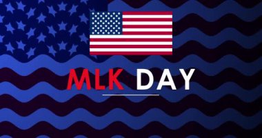 Martin Luther King Jr. Day, MLK Day 4K ile ABD pankartıyla vatandaşlık haklarını kutluyor. Birleşme ve Eşitlik Günü ABD vatansever Afrika etkinliğinin ulusal bayrağıyla BG 