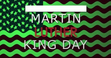 Martin Luther King Jr. Day, MLK Day 4K ile ABD pankartıyla vatandaşlık haklarını kutluyor. Birleşme ve Eşitlik Günü ABD vatansever Afrika etkinliğinin ulusal bayrağıyla BG 