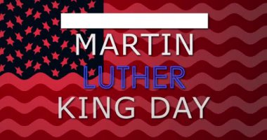 Martin Luther King Jr. Day, MLK Day 4K ile ABD pankartıyla vatandaşlık haklarını kutluyor. Birleşme ve Eşitlik Günü ABD vatansever Afrika etkinliğinin ulusal bayrağıyla BG 