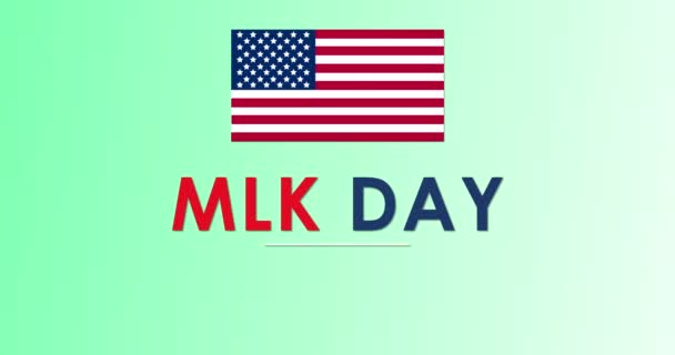 Martin Luther King Day Plakatbanner Animation Mit Flagge Mlk Day — Stockvideo