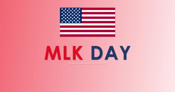 Martin Luther King Animazione Poster Day Con Bandiera Usa Mlk — Video Stock