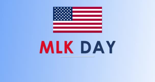マーティン ルーサー キングJr ポスター バナーアニメーション Mlk Day公民権運動リーダー 私は夢のスピーチバックグラフィックを持っています サービスの日 シンプルなエレガントな愛国的なBg — ストック動画