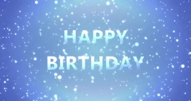 Mutlu Yıllar Diliyoruz Basit, zarif bir geçmiş 4K. Tipografik doğum yıldönümü hareketi grafiği. Doğum günü tebriği UHD 'deki tanıtım animasyonu. Kart gif videosu.