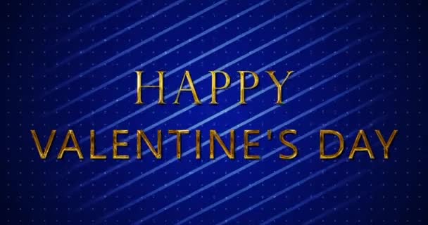 Gelukkige Valentijnsdag Februari Typografisch Goud Glanzend Verrassing Flirten Verjaardag Voor — Stockvideo