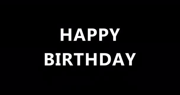 Önskar Dig Happy Birthday Enkel Elegant Trendig Bakgrund Typografisk Födelse — Stockvideo