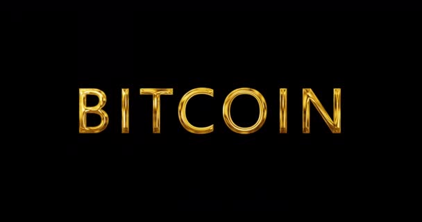 Bitcoin Moeda Digital Tipográfico Animação Ouro Criptomoeda Fundo Financeiro Tecnologia — Vídeo de Stock