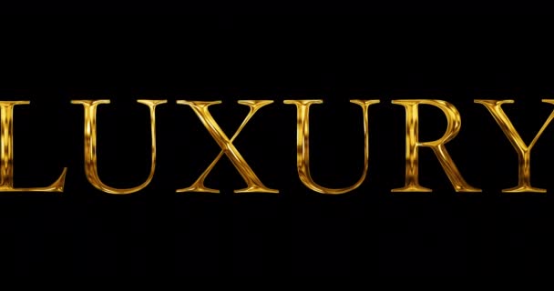 Luxe Gouden Tekst Metallic Typografie Overlay Motion Grafisch Elegante Stijlvolle — Stockvideo