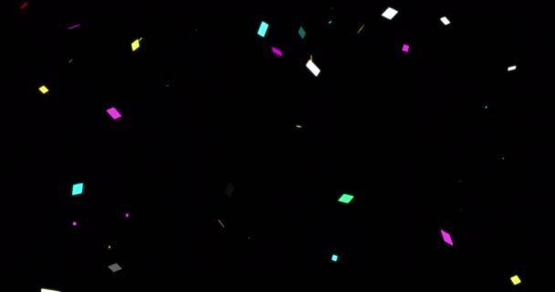 Confetti Jatuh Pihak Popper Ledakan Gerakan Grafis Ulang Tahun Perayaan — Stok Video