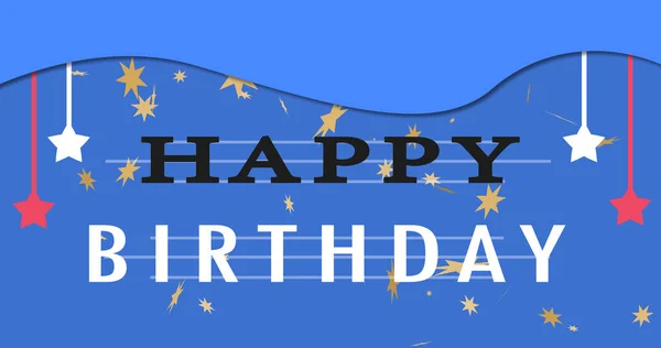 Happy Birthday wishing animated children\'s theme cute elegant card design. Colorful horizontal birthday ceremony celebrating greeting card. Adorable simple birthday card motion graphic.