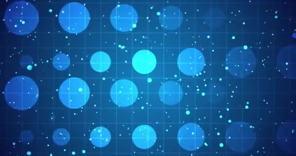 Σωματίδια Και Κύκλοι Φόντο Animation Αστέρια Φώτα Και Γεωμετρικά Σχήματα — Αρχείο Βίντεο