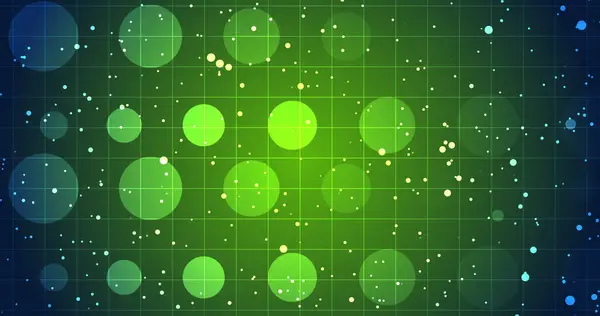 2D Particles and circles background animation. Stars lights and geometric shapes moving.Underwater technology science dots and dust flowing. Futuristic cyber network wavy bg. Elegant flying circles.