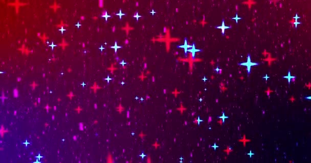 Плавающие Блестящие Звезды Мерцающие Задний План Гламуры Размывают Боке Волшебной — стоковое видео