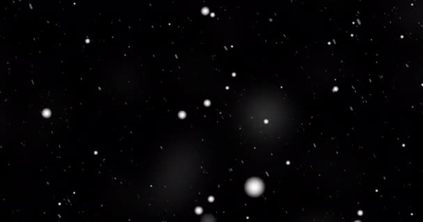 4K超現実的なスノーフォールシームレスループオーバーレイ効果 クリスマス2025 2026のための冬の動きBgを落下する雪 ワイドショット スノーフレーク粒子 ボケブラフラクタ 激しい雪の嵐の吹雪 — ストック動画