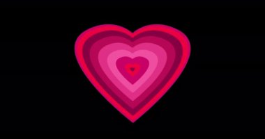 4K Concentric kalp sonsuz üreten aşk makinesi konsepti. Tutkulu aşıklar sevgililer günü evlilik yıldönümü unsuru. Güzel balayı reklamı. Siyah kaplamalı flört ikonu..