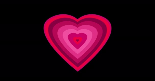 Corazones Concéntricos Infinito Generando Concepto Máquina Amor Amantes Apasionados Día — Vídeos de Stock