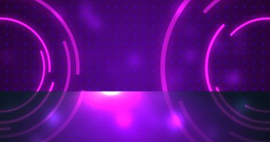 Çember gradyan gölge ödülü dönen parçacık arkaplanı gösteriyor. Disko kulübü sineması tarzı, seremoni sahnesinin hareketsiz döngüsü için bg 'yi örtüyor. Yaratıcı evrensel zarif karşılama festivali.