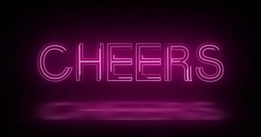 Neon Cheers tipografisi 4K 'deki animasyon çizgilerini taşıyor. Parlak retro tarzı tezahürat metin hareketi grafiği oluşturur. Yeni yılın zaferini kutlayan partiler arka planda varlık yaratır. Tebrikler Msg.