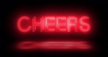 Neon Cheers tipografisi 4K 'deki animasyon çizgilerini taşıyor. Parlak retro tarzı tezahürat metin hareketi grafiği oluşturur. Yeni yılın zaferini kutlayan partiler arka planda varlık yaratır. Tebrikler Msg.