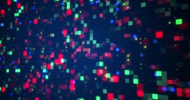 Havalı teknoloji dijital noktalar kare titreşen siber uzay ağ verisi bg 4K. Büyük veriler yapay zeka web 3 kavramsal algoritma hack hareketi 3d döngüsü. Banka para birimi finans videosu.