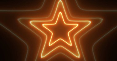 Ödül töreni disko kulübü retro stili parlayan neon yıldızlar bg. Projektör sahne gösterimi vj loop showtec parti flaş ışık demeti ışık matrisi stok illüstrasyonunu gösterir. Yaratıcı yıldız gece kulübü bg.