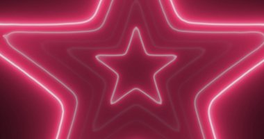 Ödül töreni disko kulübü retro stili parlayan neon yıldızlar bg. Projektör sahne gösterimi vj loop showtec parti flaş ışık demeti ışık matrisi stok illüstrasyonunu gösterir. Yaratıcı yıldız gece kulübü bg.