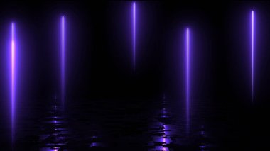 Parlayan lazer çizgileri siyah arkaplandaki animasyondan düşüyor. Soyut veri madenciliği teknolojisi yığını parlak parçacık çizgilerinin parıldayan hareket akışı. Bilgi transferi ışın çizgi kodu bg.