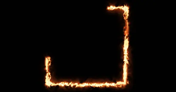 Burning square frame on black background. Placeholder overlay effect rectangular frame on fire. Hot blazing inferno polygon geometric. Sparkle power flame high quality stock illustration.