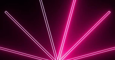 Konser ışıkları neon rengi 80 'lerin stil retro performans değeri 4K' da. Parlak ödül töreni bg festivali gece hayatı diskosu ve elektronik ışık gösterisi el feneri hareketi grafiği.