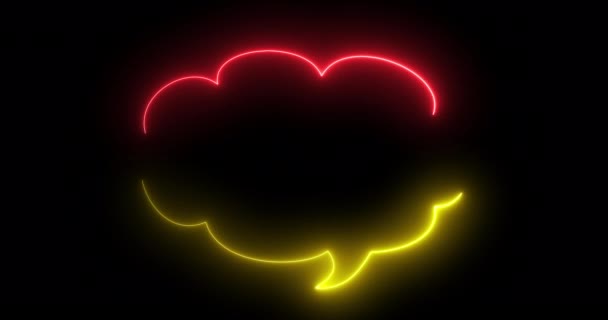 燃える愛のテーマブレイクアップ悲しいメッセージングチャットアイコンアニメーション4K ハートブレイク 落ち込んだ戦い怒っている火の燃える雲の形の気球の話すメッセージ箱電子メールの記号のポストカードの記号の背景 — ストック動画