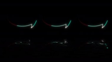 Sohbet köpük mesajı simgesi 3 animasyon siyah bg 4K. Neon yazma yansıtıcı iletişim sosyal medya mobil ekran uygulaması konuşma baloncuğu hareketi grafiksel varlığı. Konuşma çizgi film konuşması.