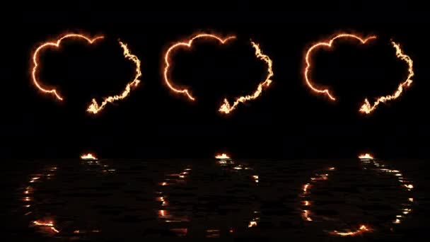 Nube Forma Texto Msg Icono Animación Negro Reflectante Charlando Conversación — Vídeos de Stock
