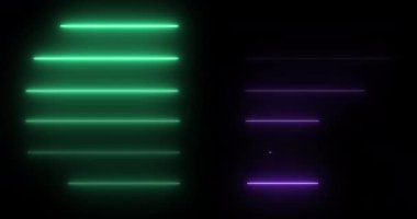 Yatay hareket eden neon ışık demetleri 4K 'de yığılmış gibi veri görselleştirmesi. Gelecekçi ağ bulut hesaplama noktası fx 3d tünel teknolojisini örtüyor. Trafiği finanse eden parlak teknoloji hareket döngüsü..